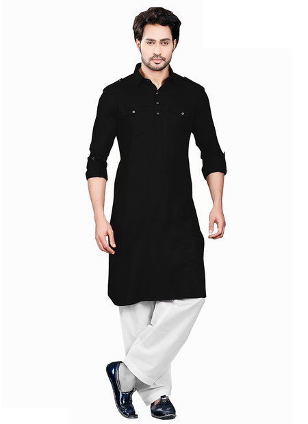 Black Colour Outluk Vol 62 Festive Wear Heavy Mens Wear Pathani Latest Collection 62002